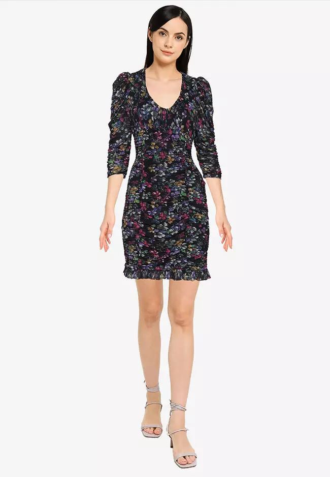french connection jersey dress French Connection Women's Sally Jersey Dress - Black/White