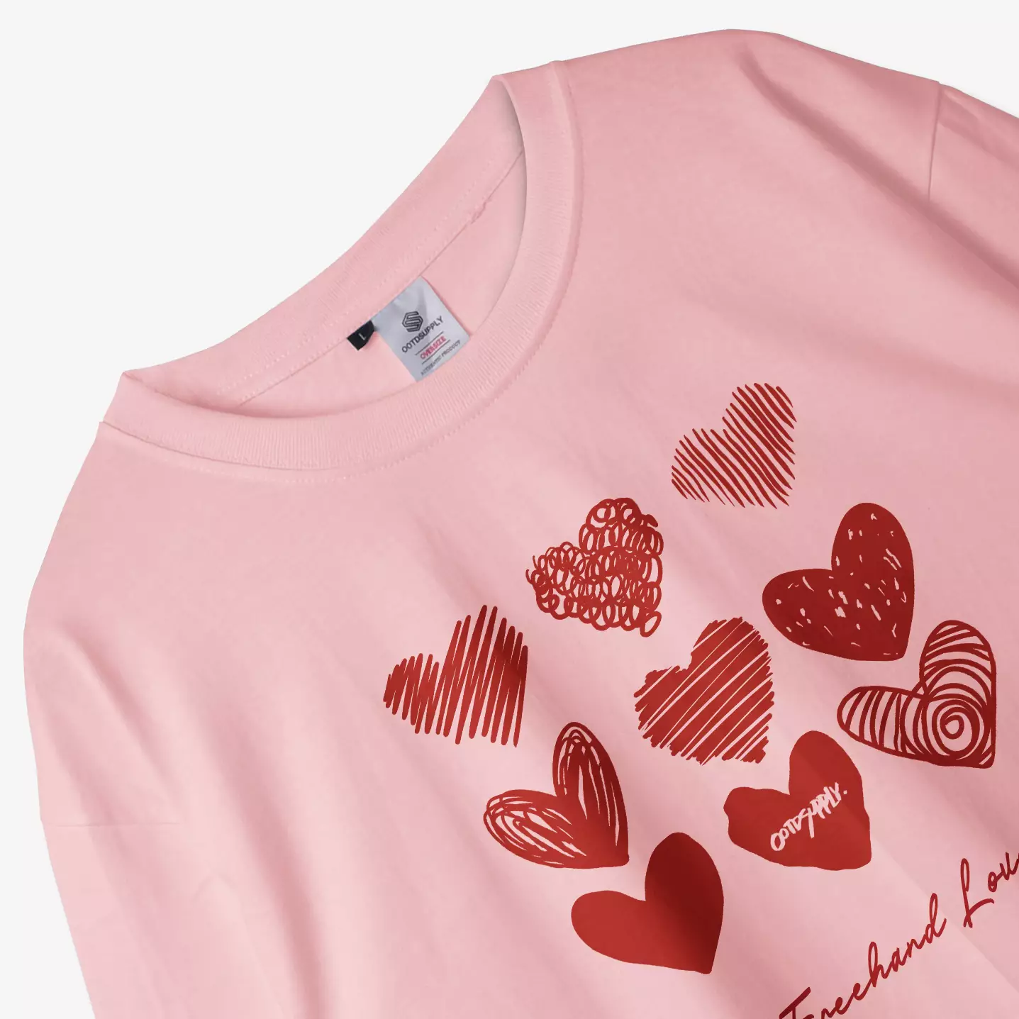 OOTDSUPPLY Croptee Freehand Love 3rd Colors | Croptee Oversize Wanita CT028