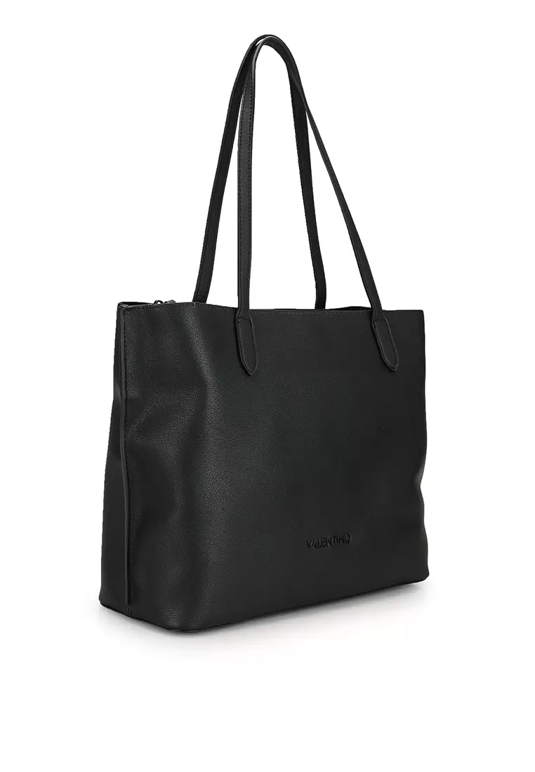 Valentino by mario valentino tumbled shop black soft tote bag in black