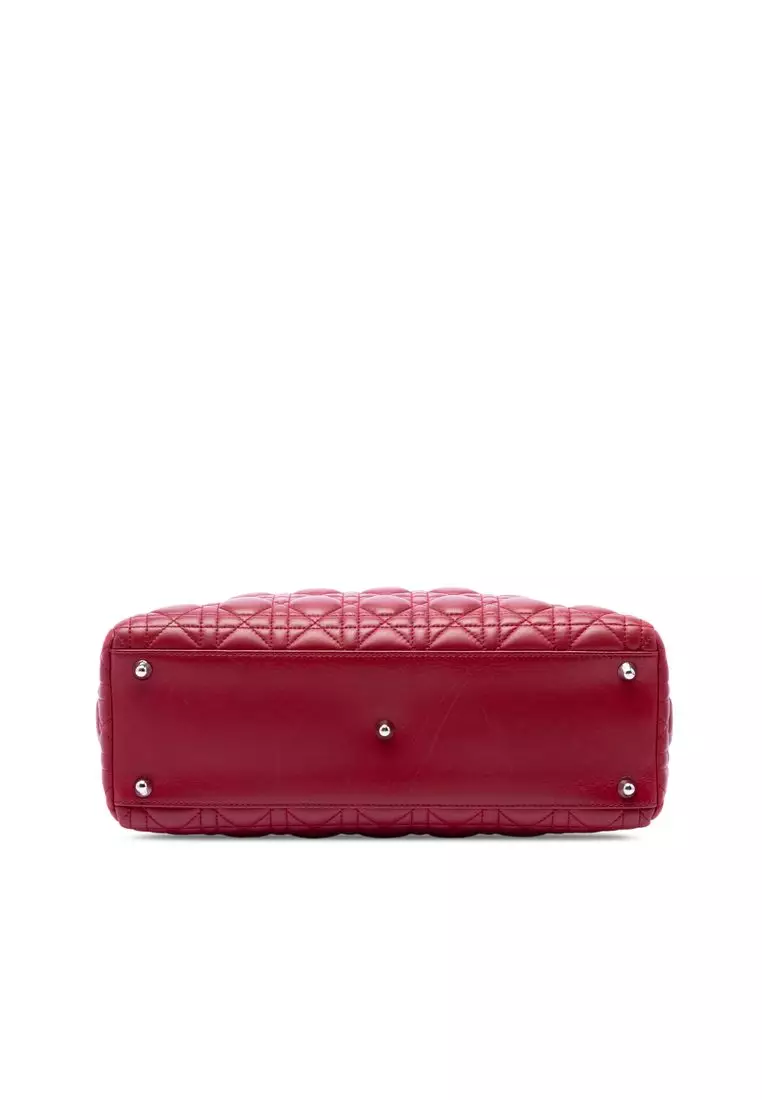 Pre-Loved Dior Large Lambskin Cannage Lady Dior