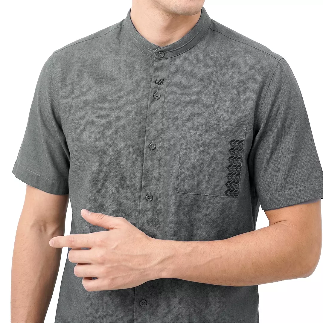 Rabbani - Kemeja Koko Muslim Pria Lengan Pendek Dewasa Yaqob Exclusive - Grey