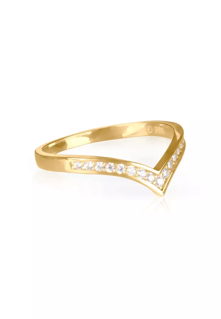 Pavé Wishbone Ring 14k Gold
