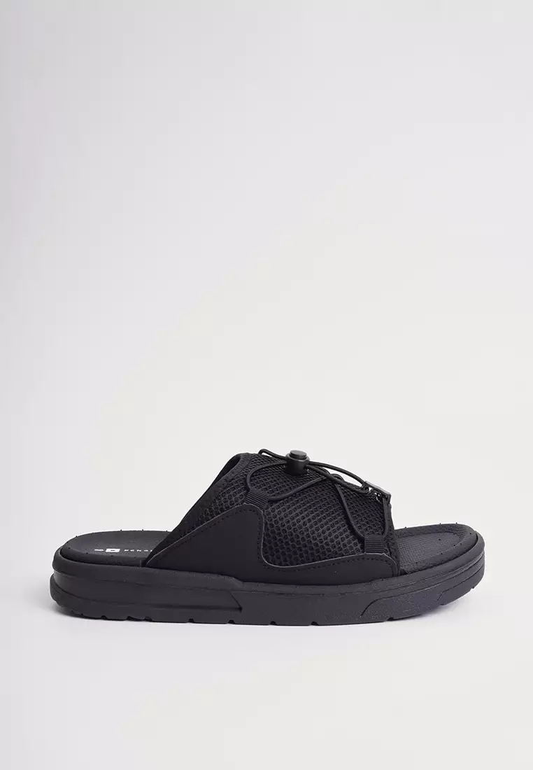 Discount on Penshoppe  shoes - SKU: Mesh Slides with Cord Details