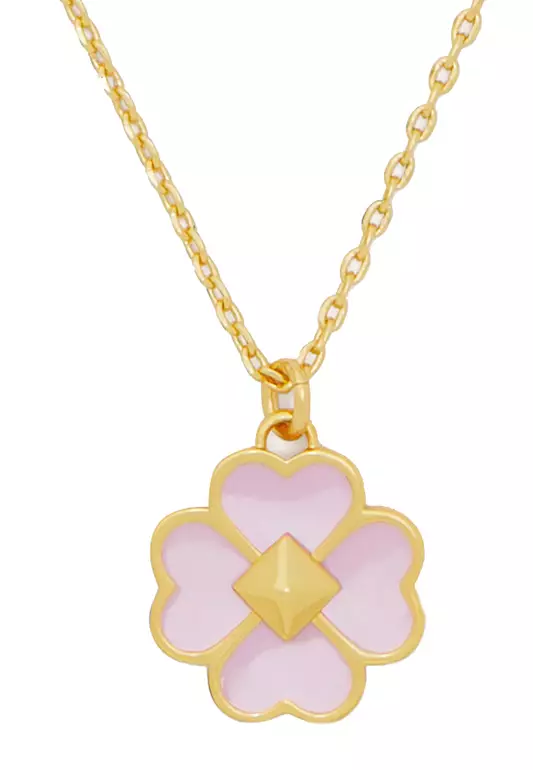 Spades & Studs Enamel Mini Pendant Necklace in Berry Cream o0ru3241