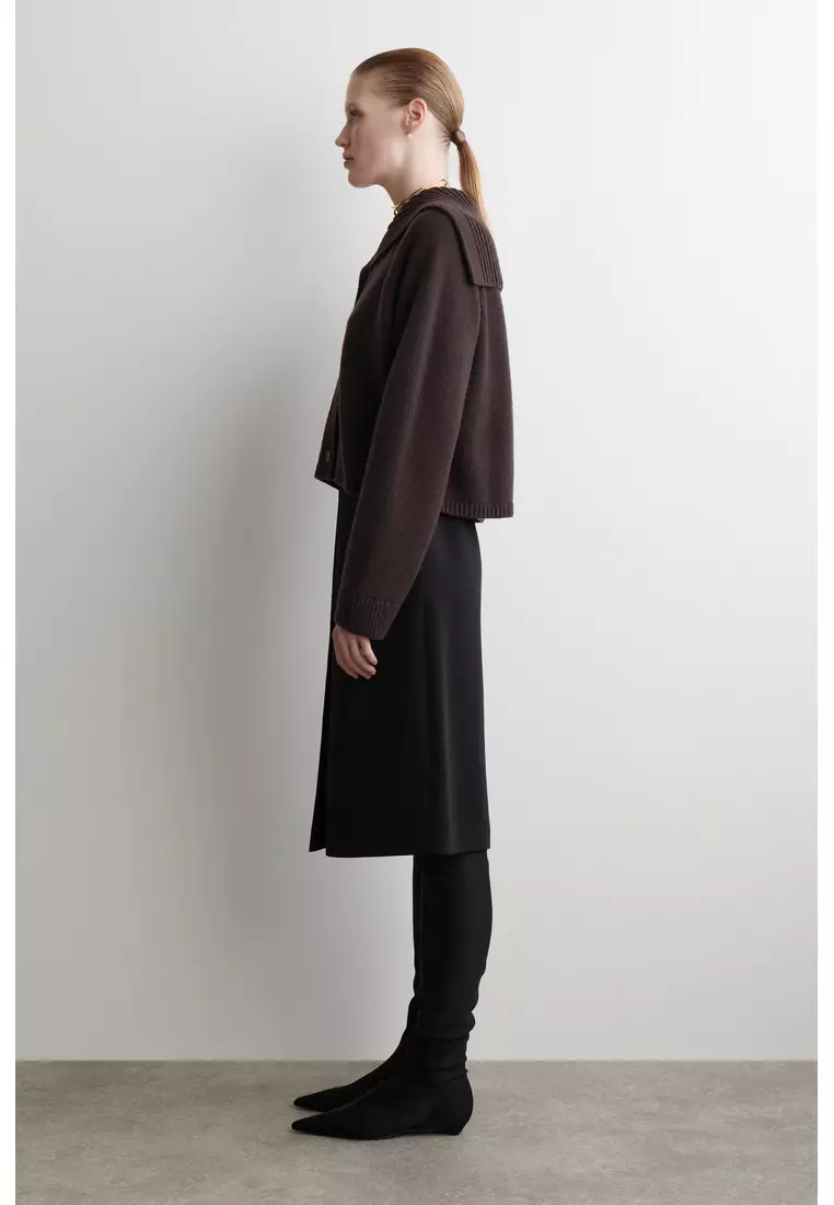 SAILOR-COLLAR WOOL CARDIGAN