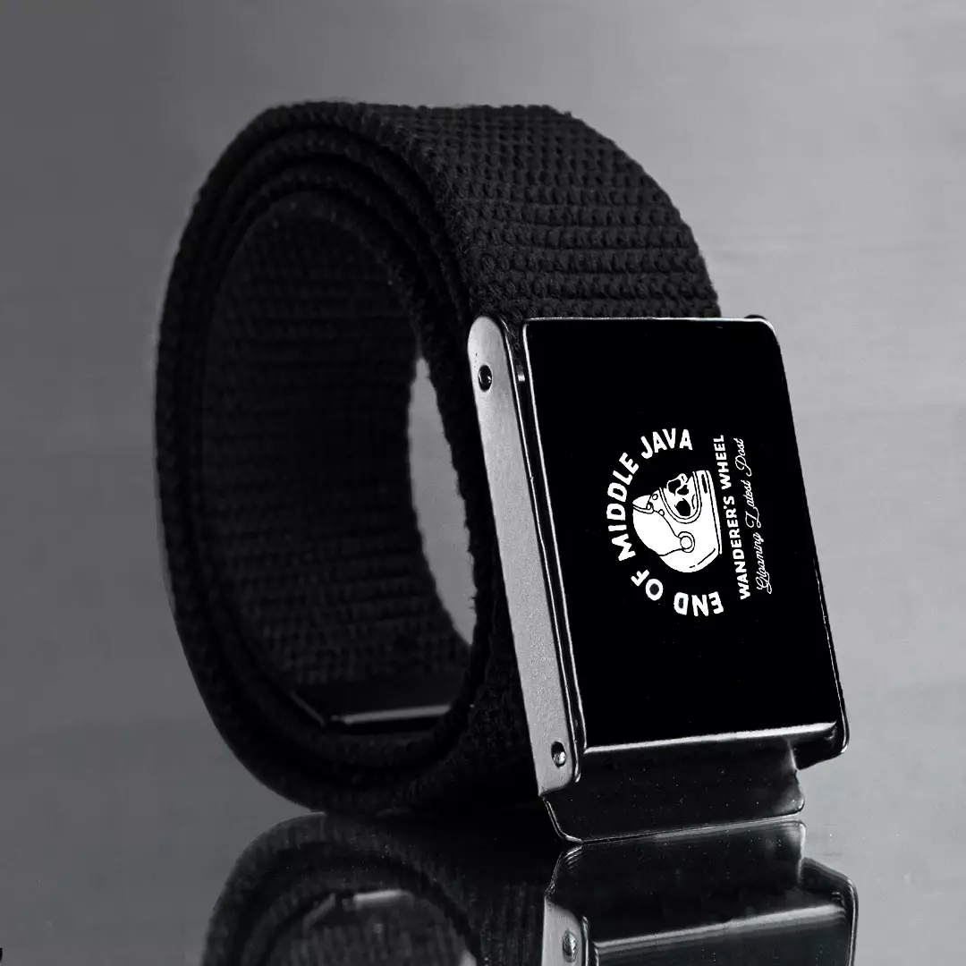 Gloaming Whell Black Ikat Pinggang Pria Kanvas Original Gloaming Belt