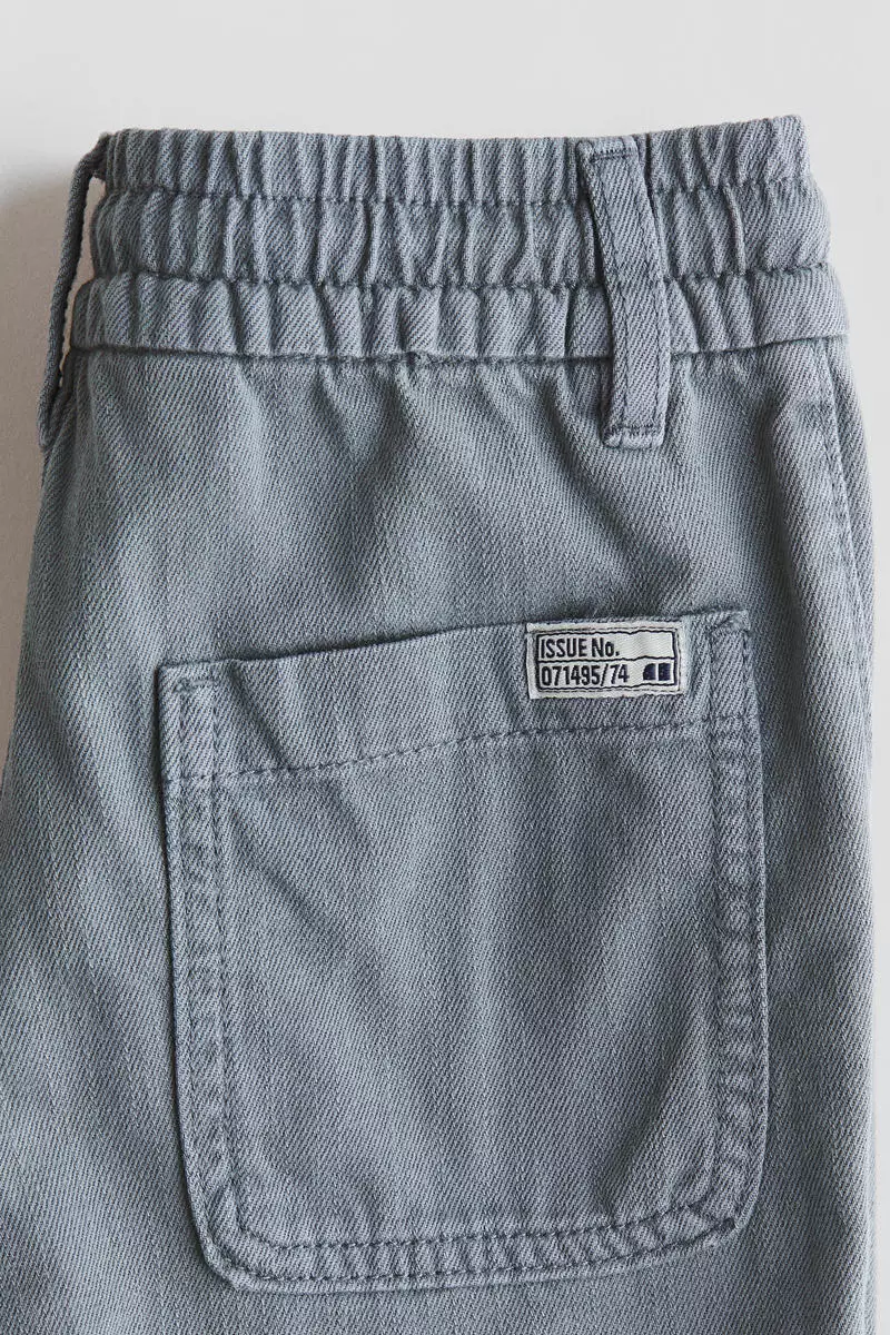 Washed cotton twill trousers