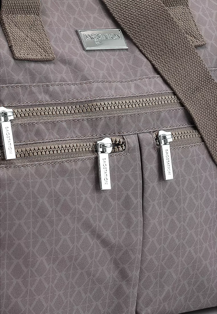 Printed Nylon Convertible Tote Bag