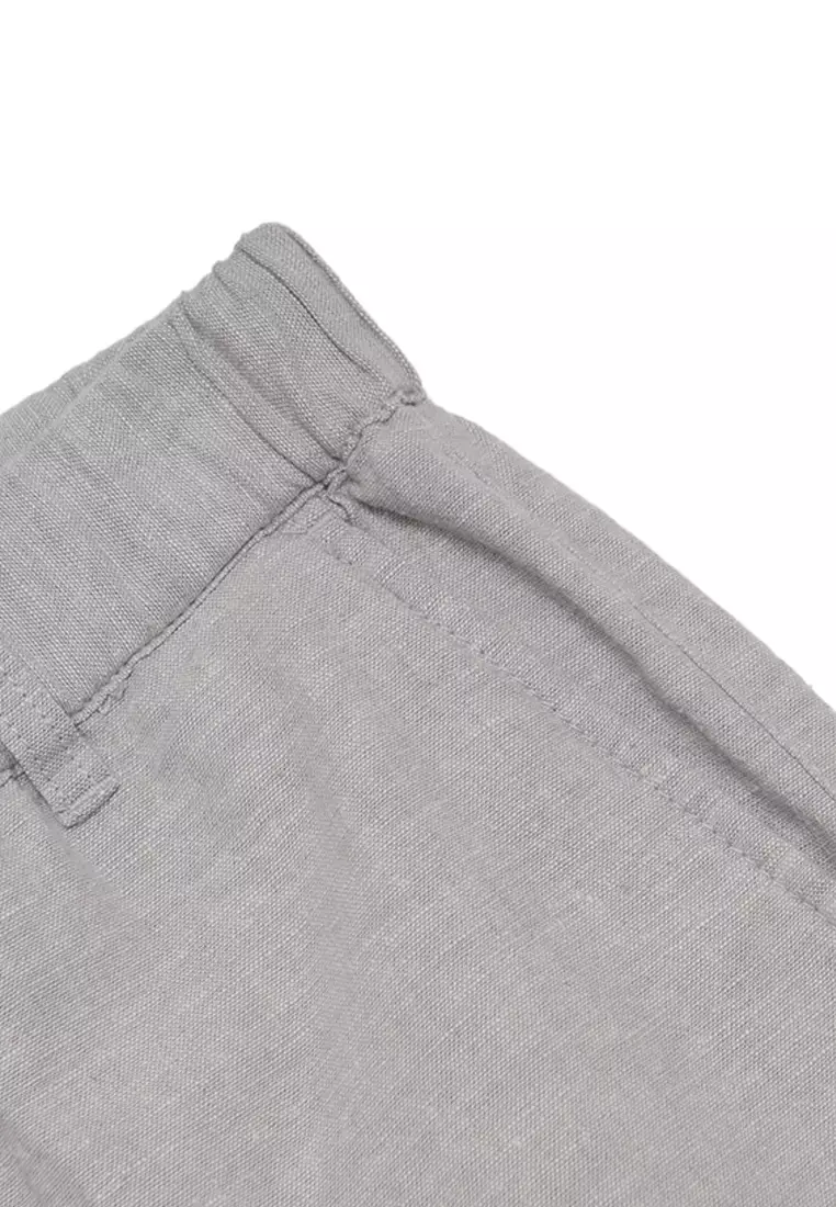 Men's Linen Cotton Low Rise Slim Tapered Bermuda Shorts