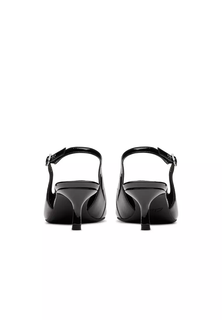 Womens Zarey Slingback Heeled Sandal - Black Int Lea