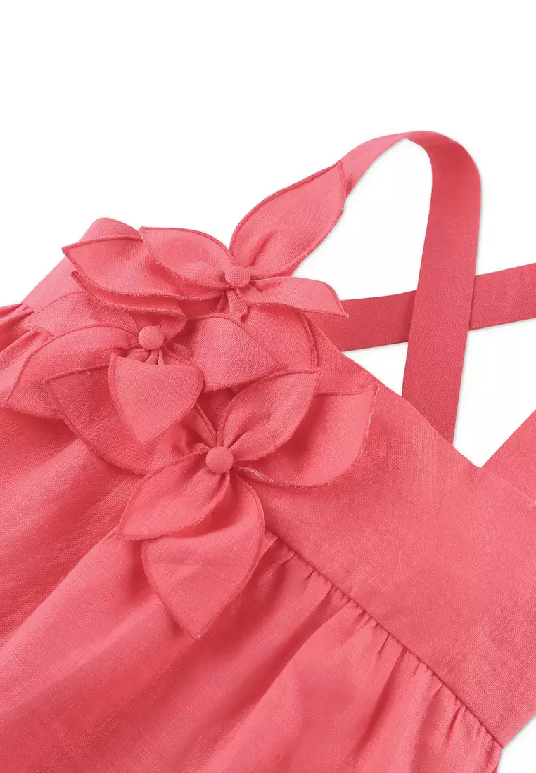 Girls Anya Dress With Floral Applique