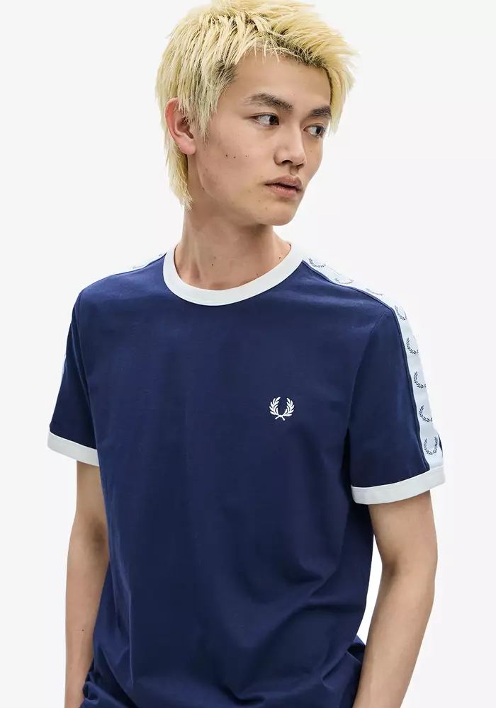 Buy Fred Perry Fred Perry M4620 Taped Ringer T-Shirt (Carbon Blue) 2026 ...