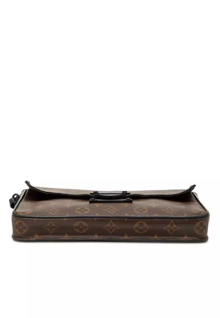 Pre-Loved Louis Vuitton Monogram Macassar S Lock A4 Pouch