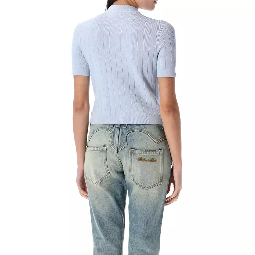 [4.4PRIL KEJUTAN HARGA] Neck Buttoned Knitted Cardigan Light Blue