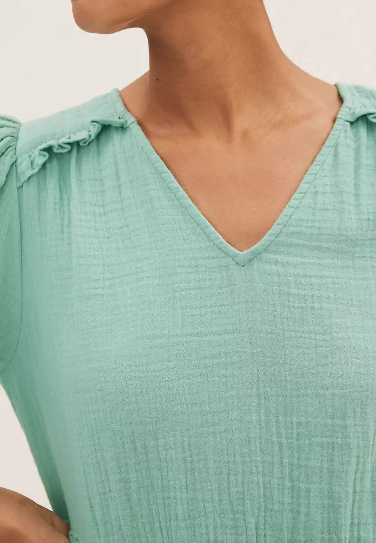 Pure Cotton Ruffle Mini Tiered Dress