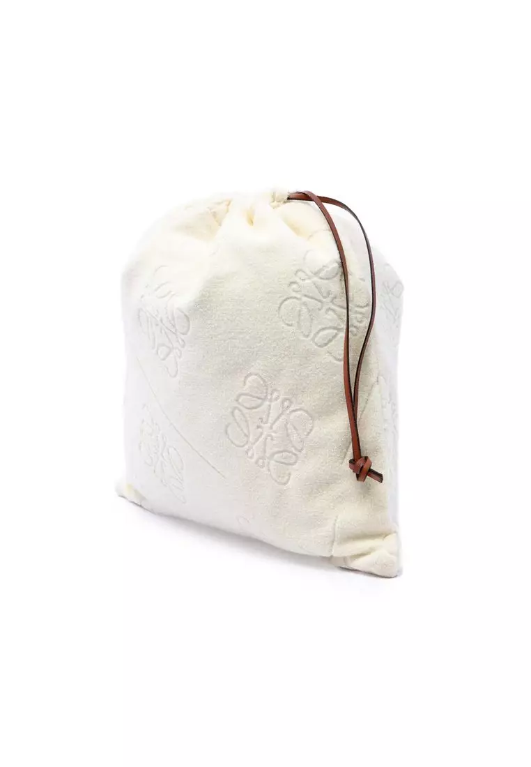 Pre-Loved Loewe Anagram Terry Cloth Drawstring Pouch