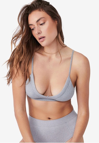 Cotton On Body grey Seamless Chunky Triangle Padded Bralette A583AUS768539EGS_1