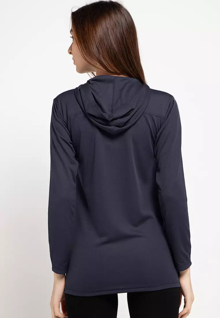 Td Active LS021 Baju Senam Muslim Hoodie Navy