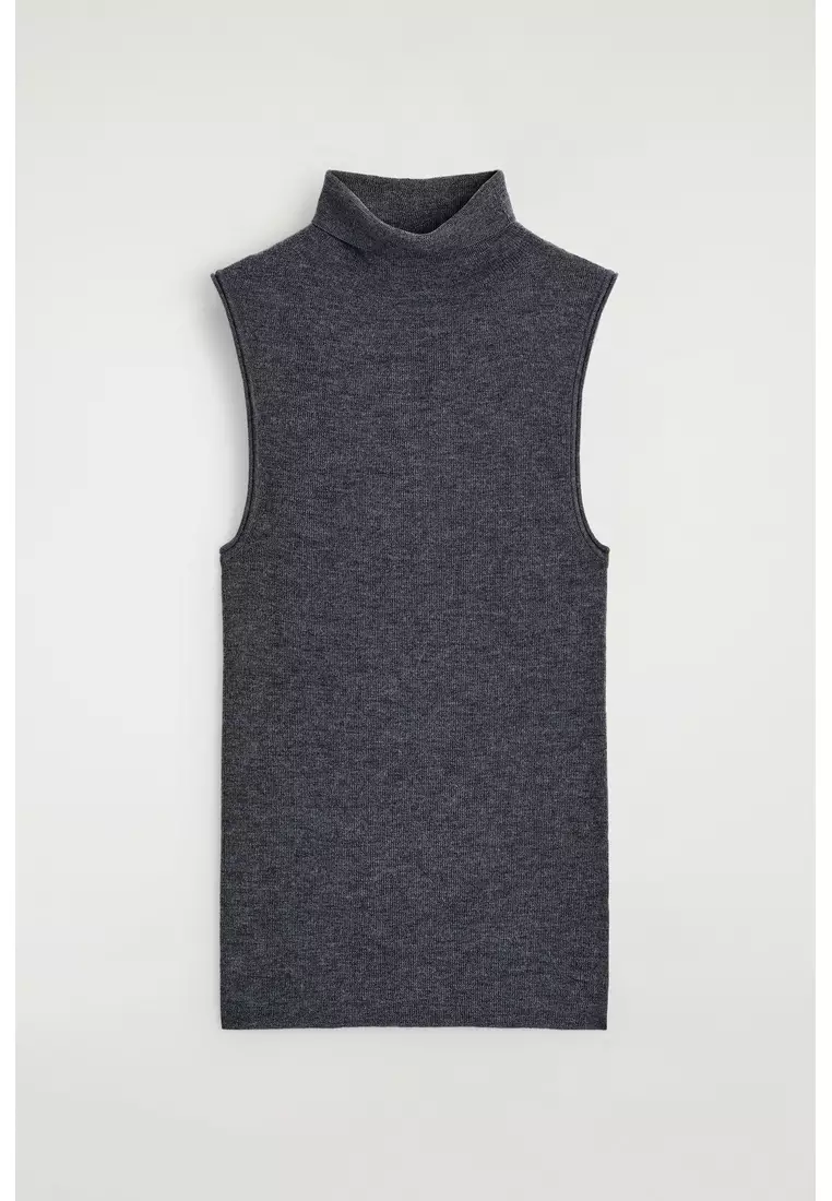 SEAMLESS MERINO WOOL HIGH-NECK TOP
