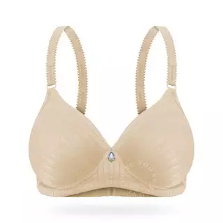 YOUHAVE PAKET BH 4PCS Wanita Busa Tipis Beha Tanpa Kawat Katun Cup B Kait 3 100115