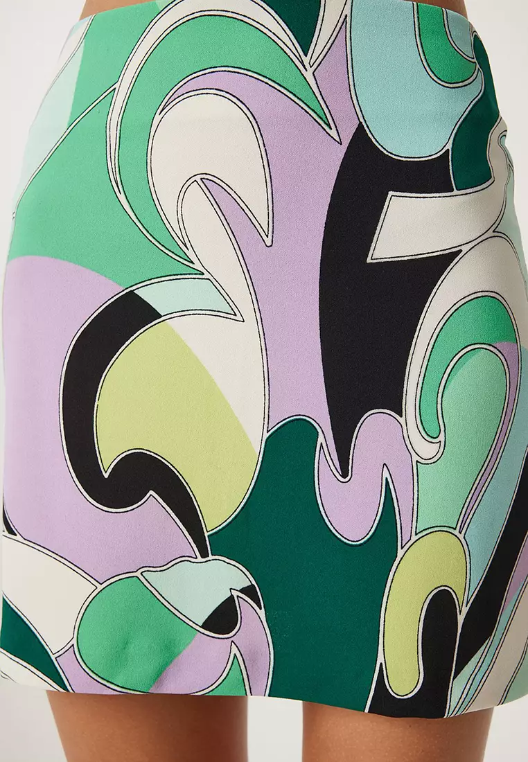 Patterned Mini Knitted Skirt