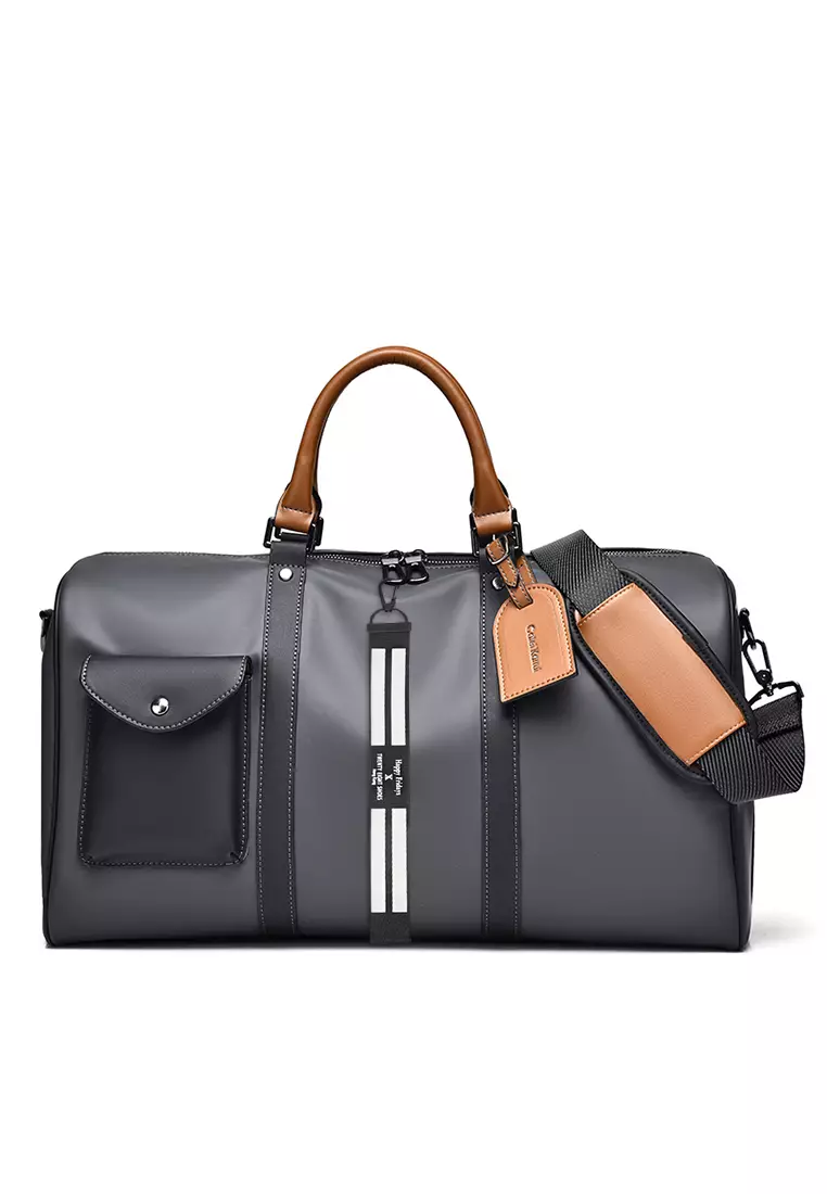 Pu leather duffle store bag