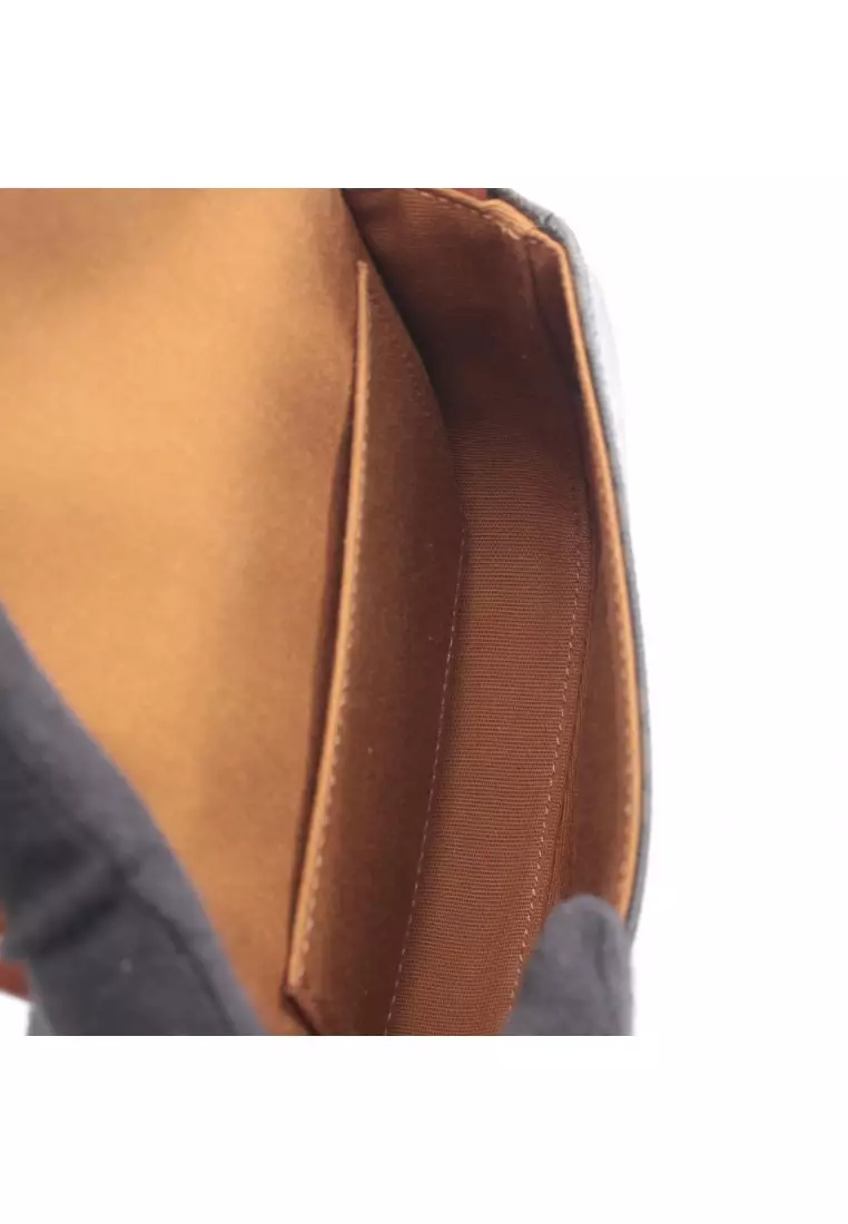 Pre-Loved Celine Triomphe Mini Busas Shoulder bag PVC leather black Brown