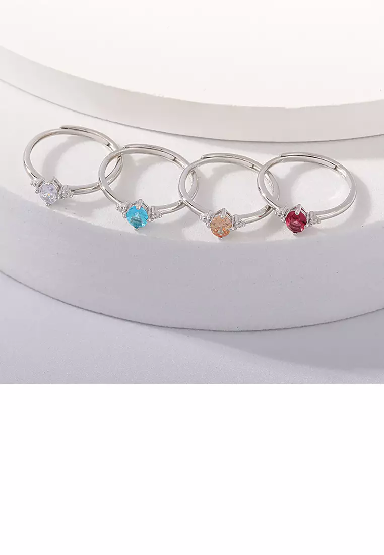 925 Sterling Silver Oval Pink Amethyst & CZ Heart Statement Ring - 1.4 Ct Birthstone Ring