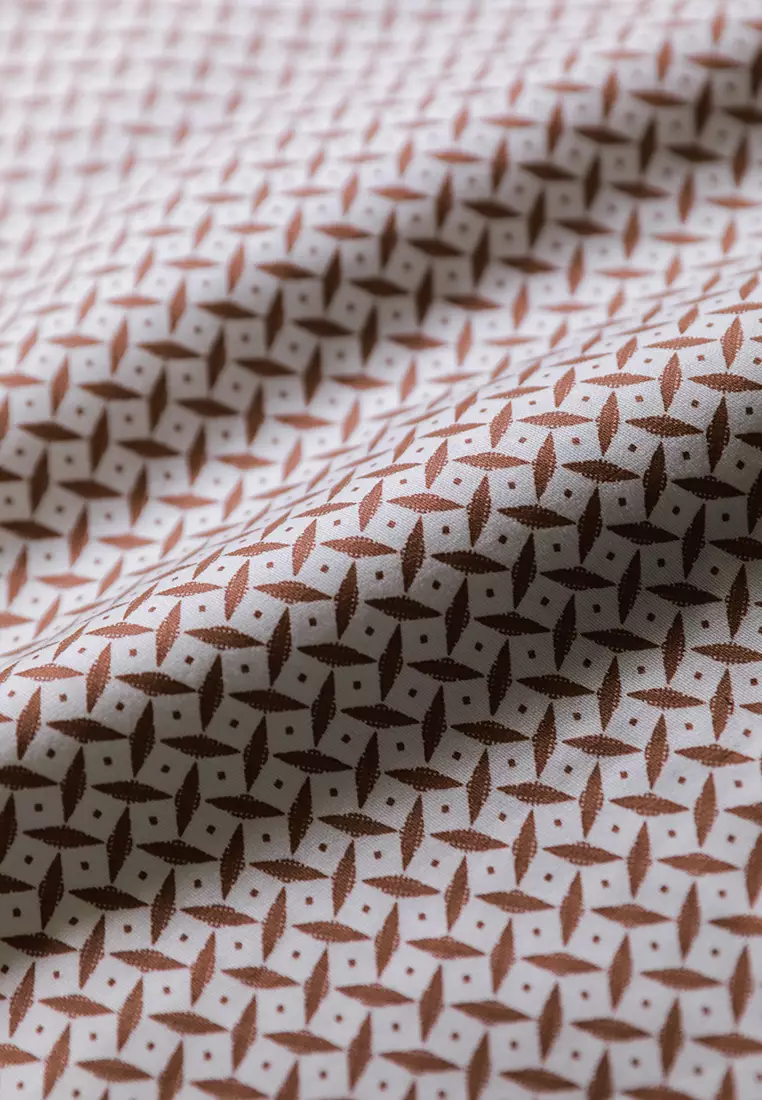 MOC Kemeja Motif Lengan Panjang Pria Mateo - Dark Orange