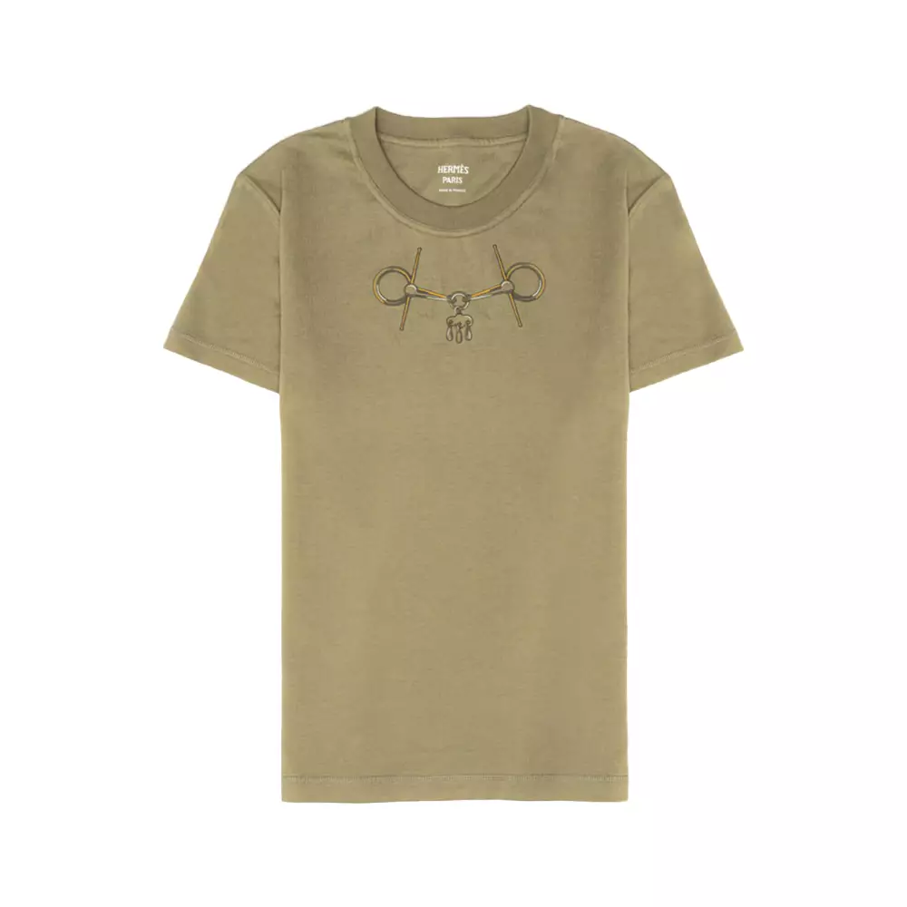 Mors Print Straight T-Shirt Gris / Etoupe
