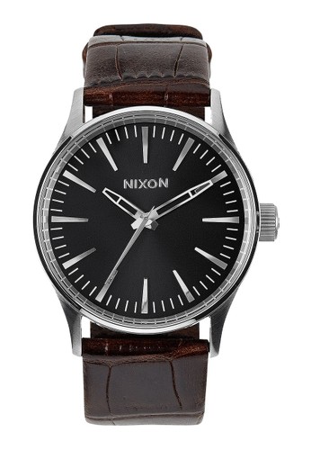 Jual Nixon Sentry 38 Leather Brown Gator Original Zalora Indonesia