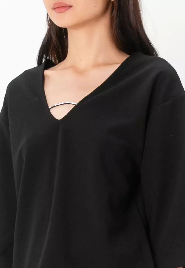 2-Way V-Neck Short Sleeve Top