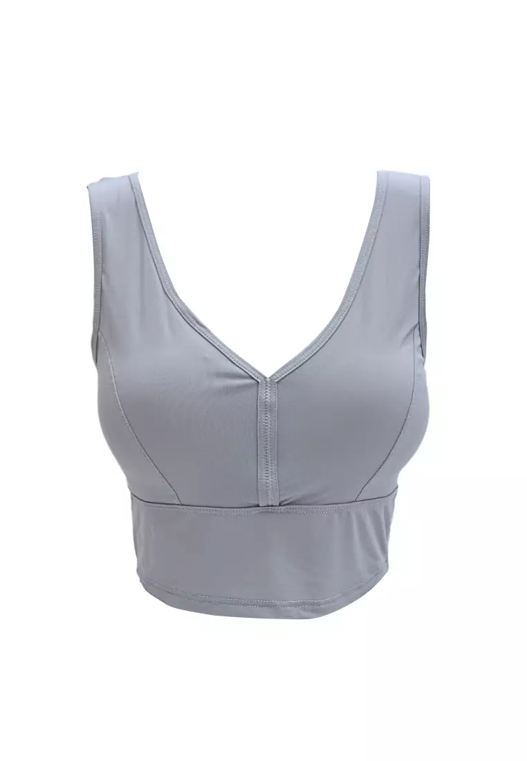 Premium Summer Seamless Plus Size Bralette Top in Grey