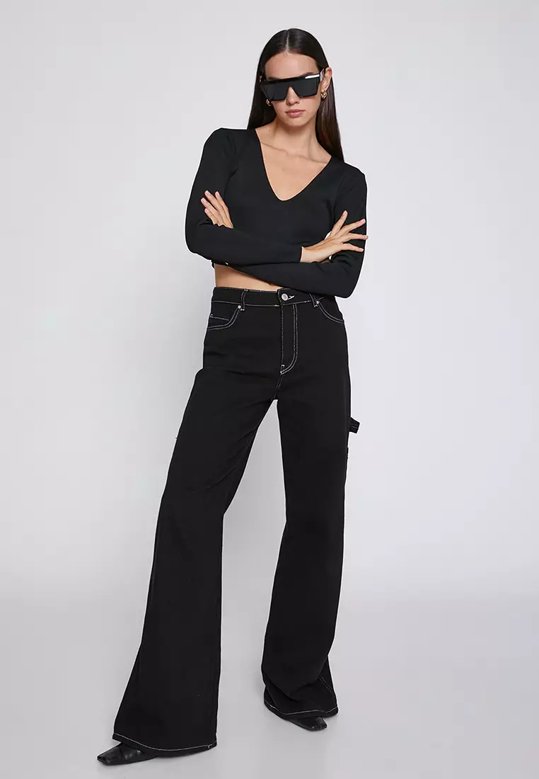 Long Sleeves Crop Knit Sweater