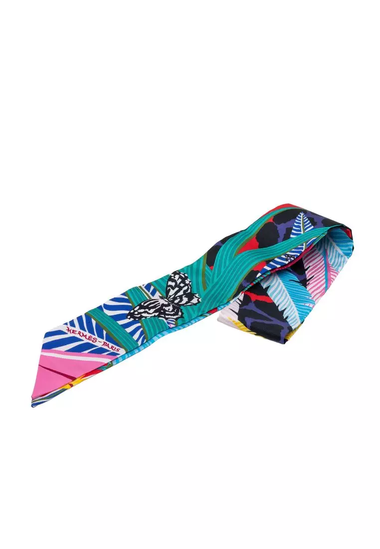 Hermès Pre-Loved Hermès Jaguar Quetzal Silk Twilly Scarf 2026