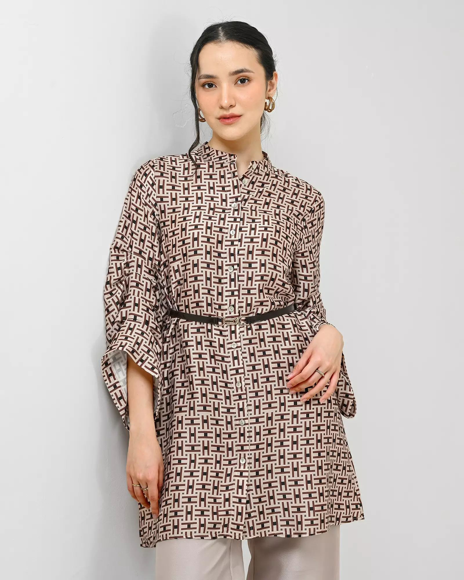 Geulis.id HUINA TUNIC  - Brown