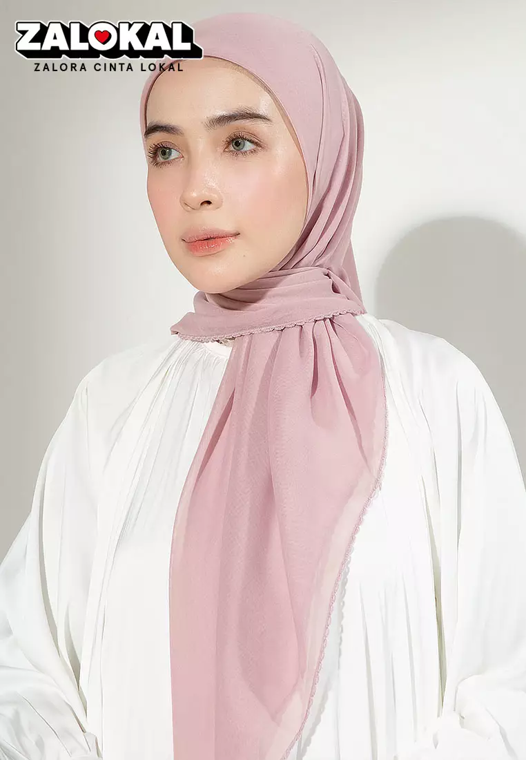 Paris Embroidery Signature Square (Lozy X Hamidah) Purple Pastel