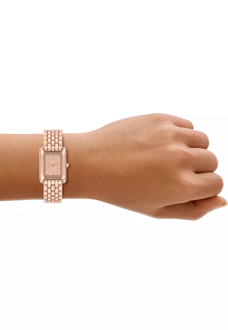 Michael Kors Women's Essex Analog Watch ( MK4998 ) - Quartz, Rose Gold Case, Rectangular Dial, 18 MM Rose Gold Stainless Steel Band