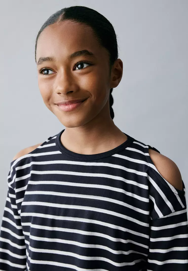 Striped T-Shirt With Cut-Out