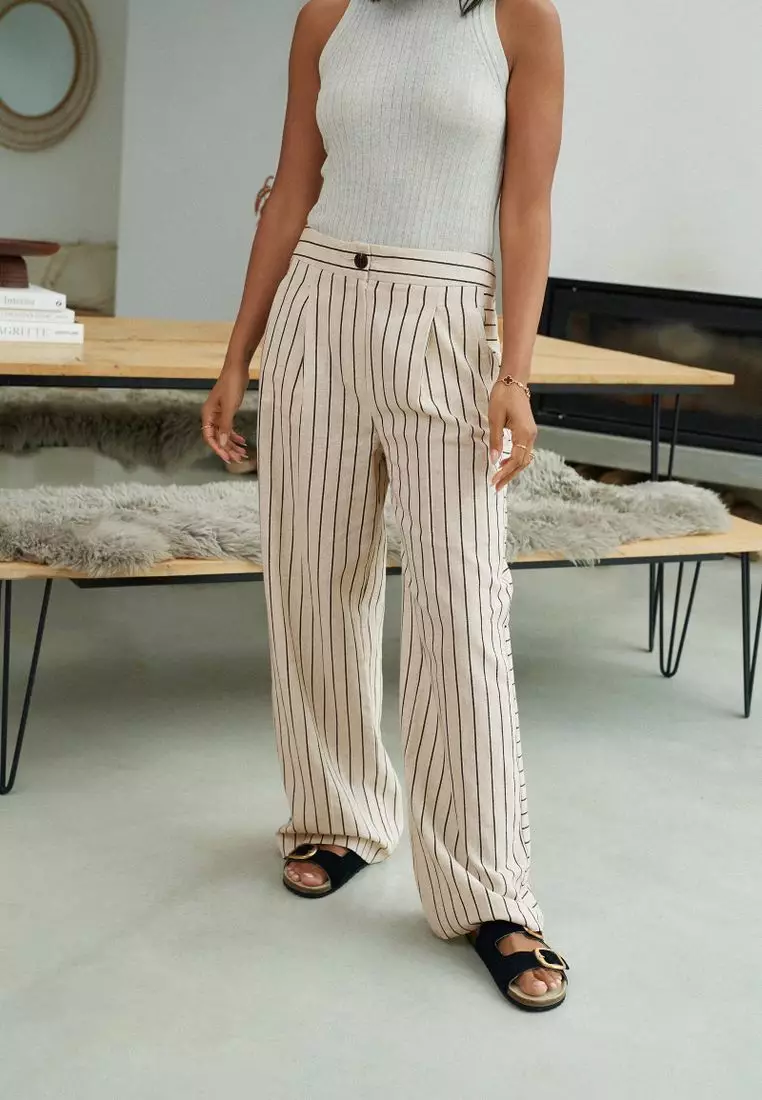 Next white linen trousers shop