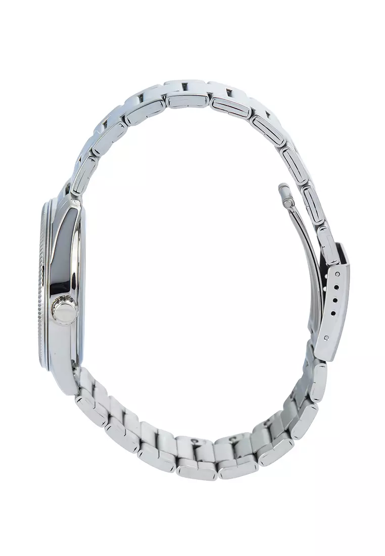 Casio MTP-1302DD-9AV - Jam Tangan Analog Pria - Silver Stainless Case Light Gold Dial