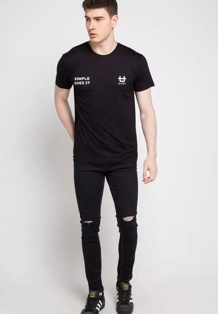 MTD45D sdi x logo blk T-shirt Kaos Pria Hitam