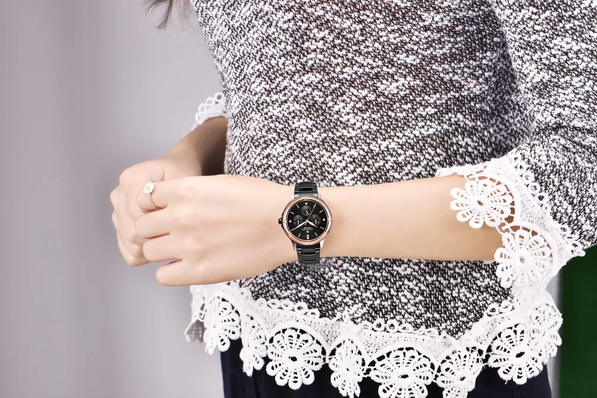 Jam Tangan Wanita Lofoten 2316 Chrono Aktif Sapphire Rantai Original