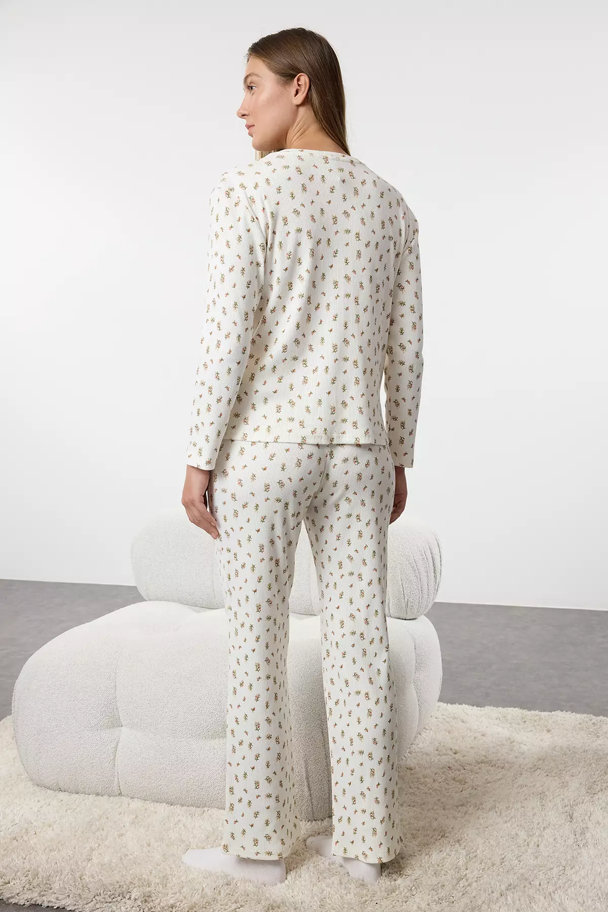 Floral Pattern Pajama Set