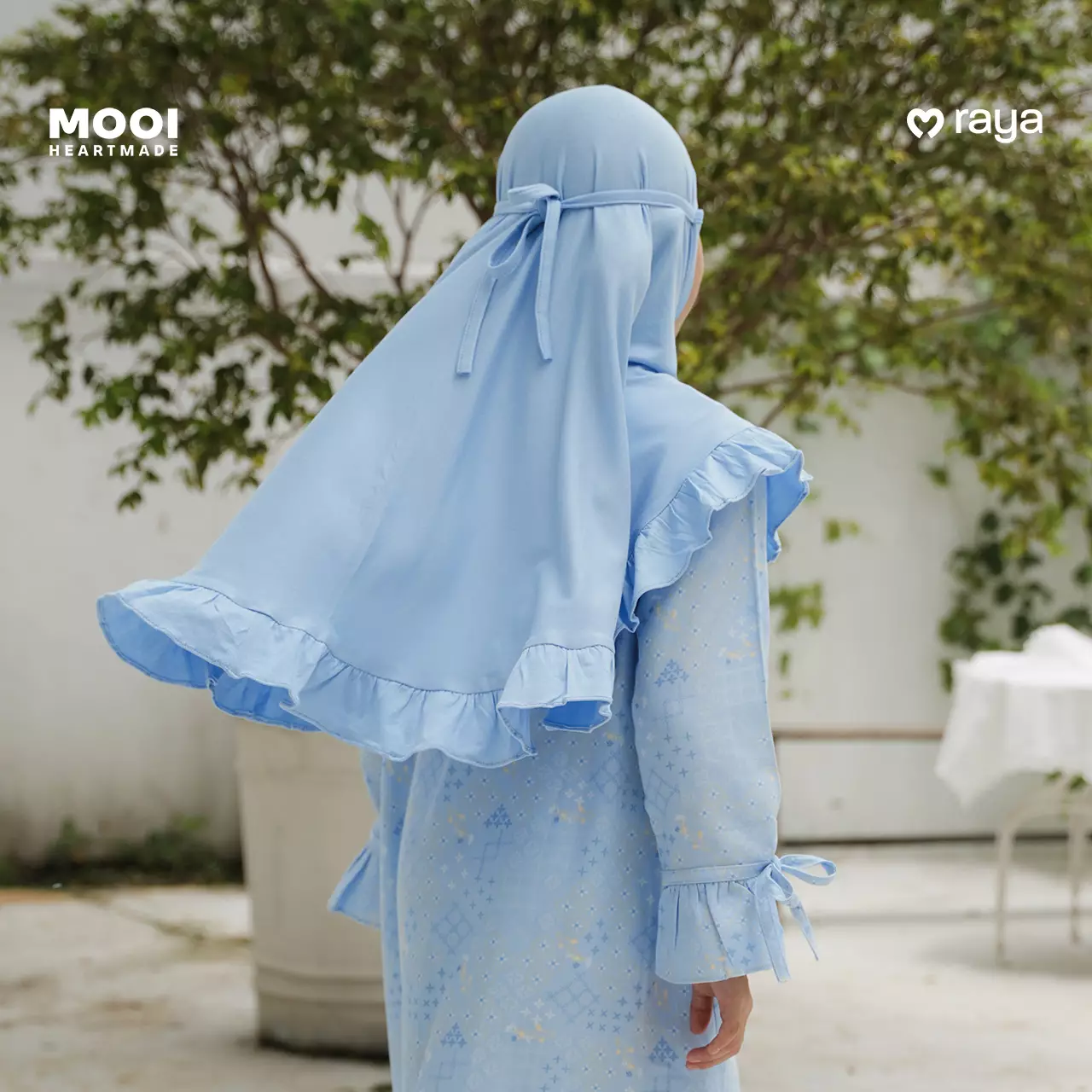 Mooi Hijab Ruffle Instant Anak Jilbab Anak Perempuan Nada Hijab - Red Burgundy