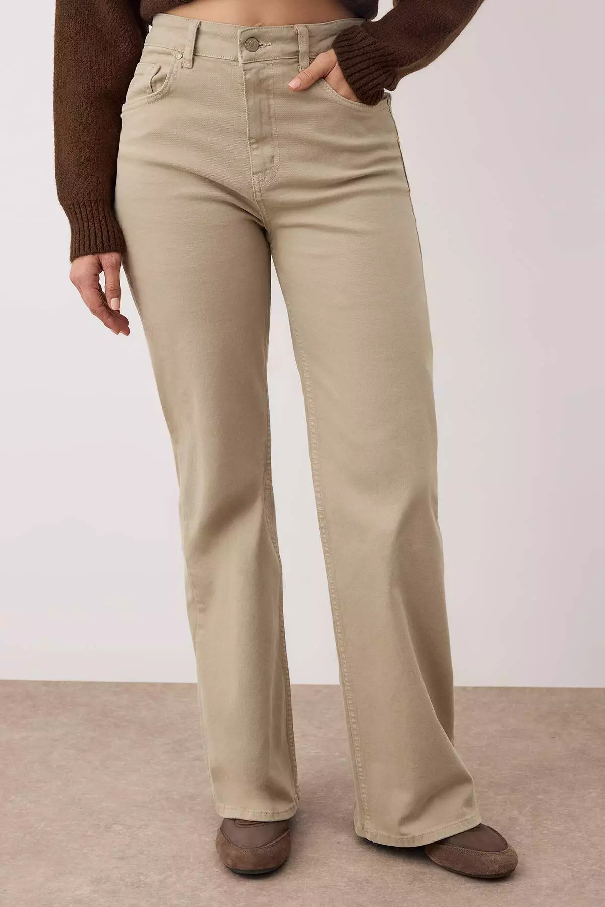 Stone High Waist Wide Leg Jeans