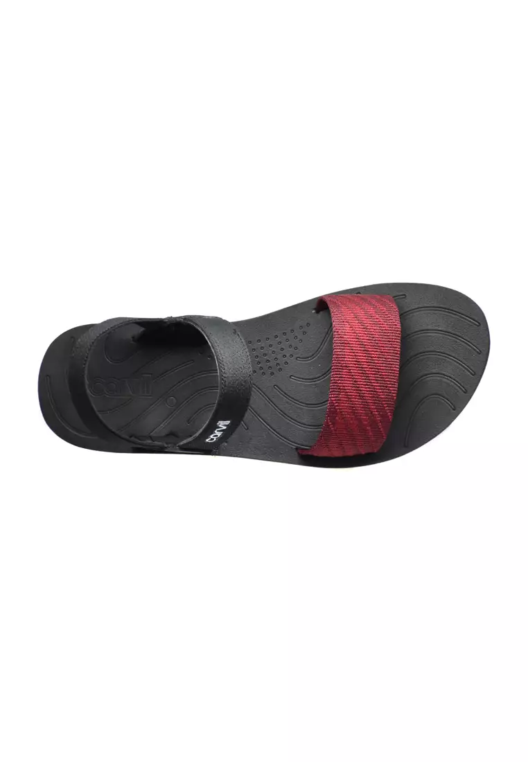 Carvil Sandal Loreina-TB Black/Red
