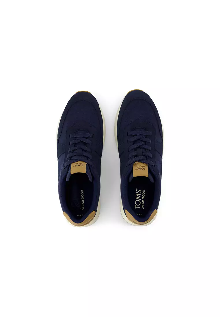 TOMS Men Travel Lite Retro Water Repellent Navy Suede Sneakers