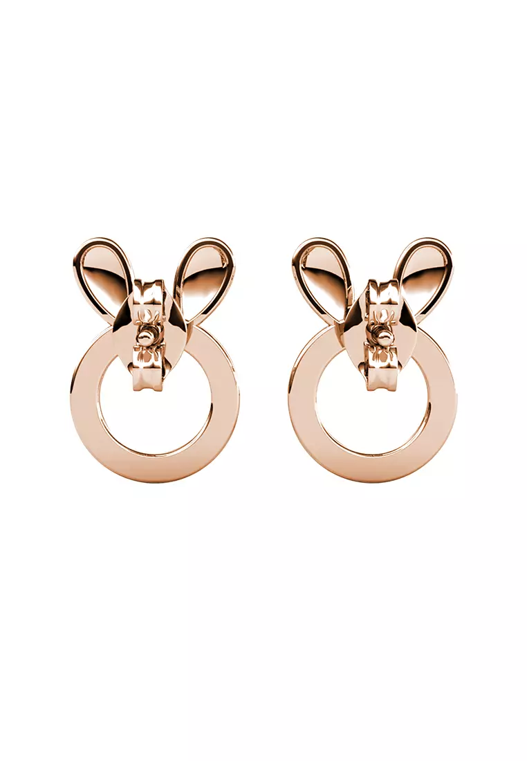 Her Jewellery Bunny Earrings (Rose Gold) - Luxury Crystal Embellishments plated with 18K Gold