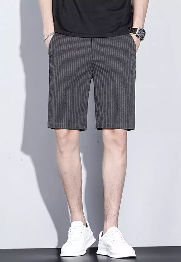 Stripe Casual Suit Shorts